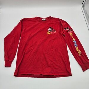 Disney Mickey Mouse Long Sleeve Shirt Red Youth Size Medium Characters